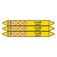 Značení potrubí, fluor,3 ks, 355 × 37 mm